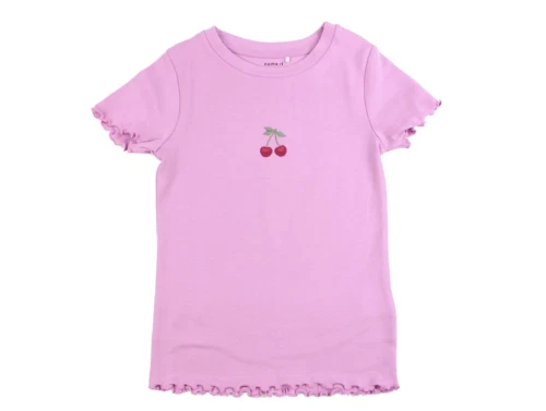 Name It pastel lavender kirsebær rib top